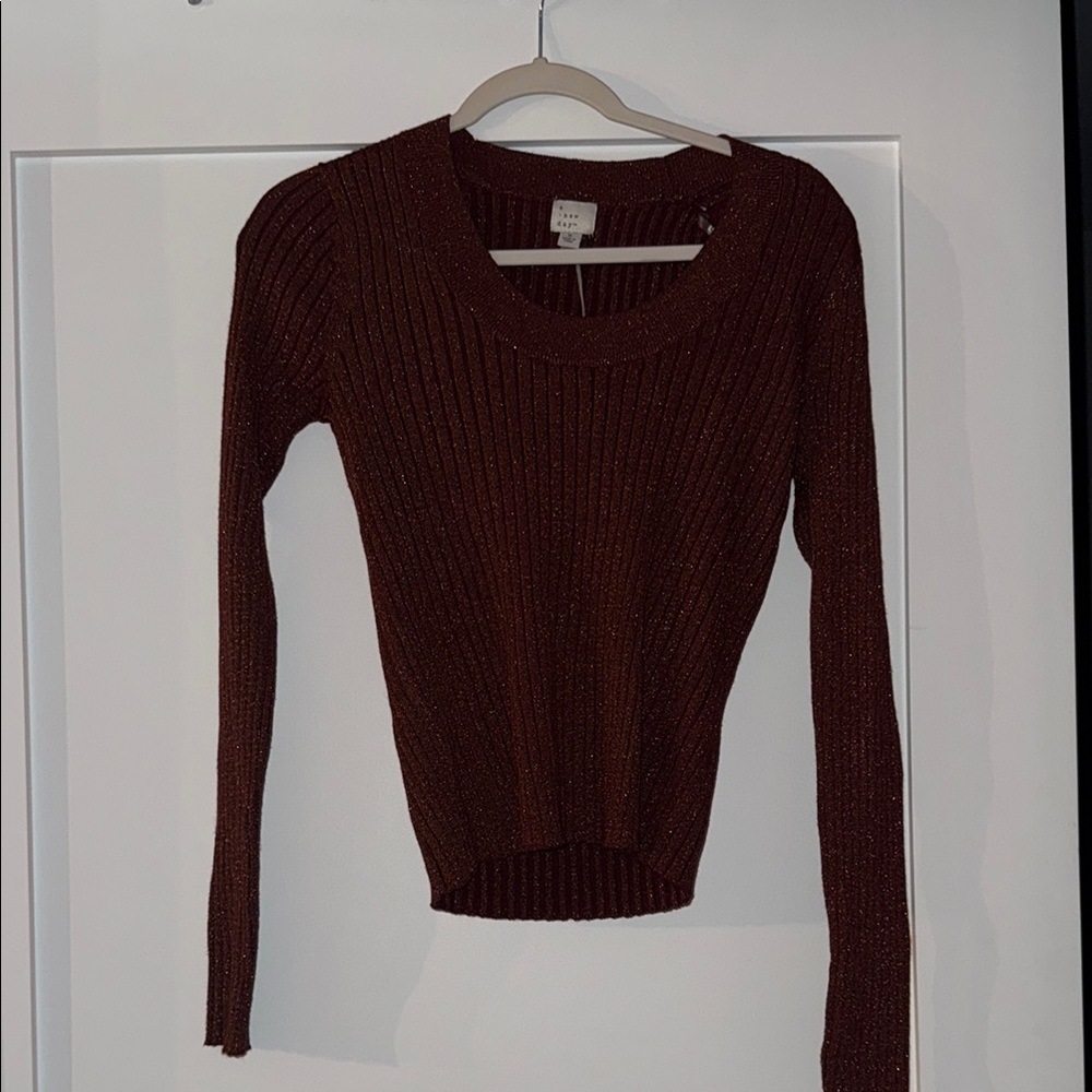 A New Day Brown Crew Neck Sweater